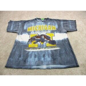 Michigan Wolverines Shirt Men Extra Large XL Tie Dye Blue Yellow NCAA Football